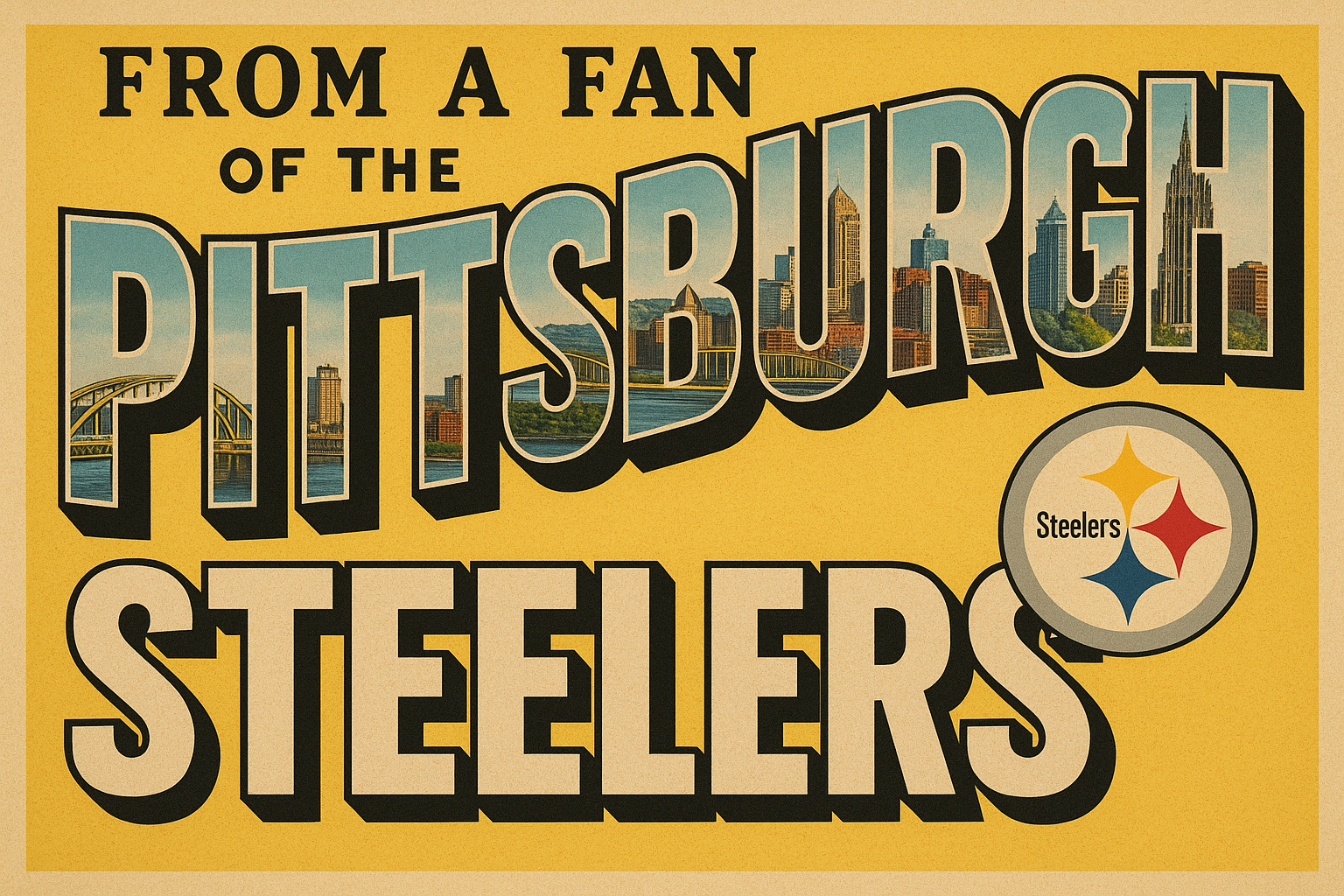 Pittsburgh Steelers Football Fan Club Refrigerator Magnet 4x6 in